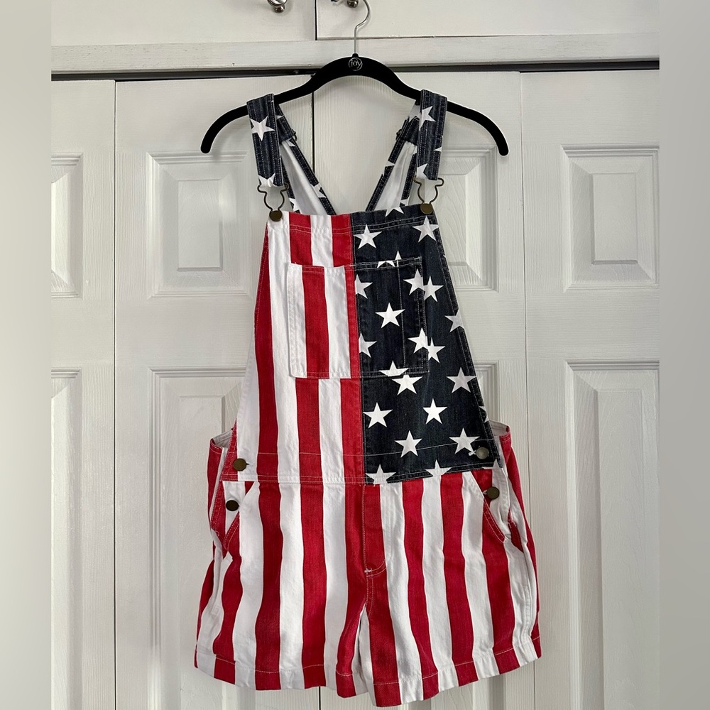 Chubbies American Flag Overalls. Size M.